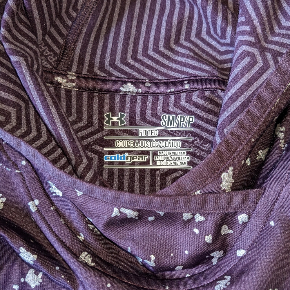 Under Armour ColdGear Fitted Purple Printed Running Hoodie Women’s S - Picture 5 of 5